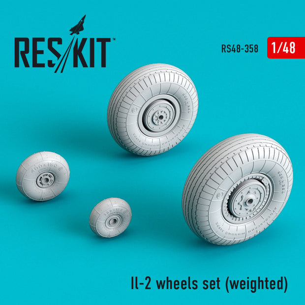 Ilyushin IL-2 Wheels set (weighted) Scale 1:48 ResKit RS48-0358