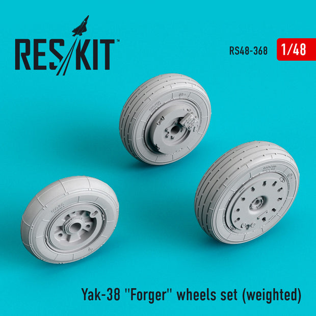 Yakovlev Yak-38 Forger Wheels set (weighted) Scale 1:48 ResKit RS48-0368 for Aircraft Model Kit