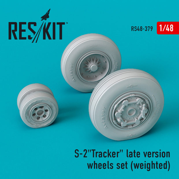 Grumman S-2 Tracker late version Wheels set (weighted) Scale 1:48 ResKit RS48-0379 for Aircraft Model Kit