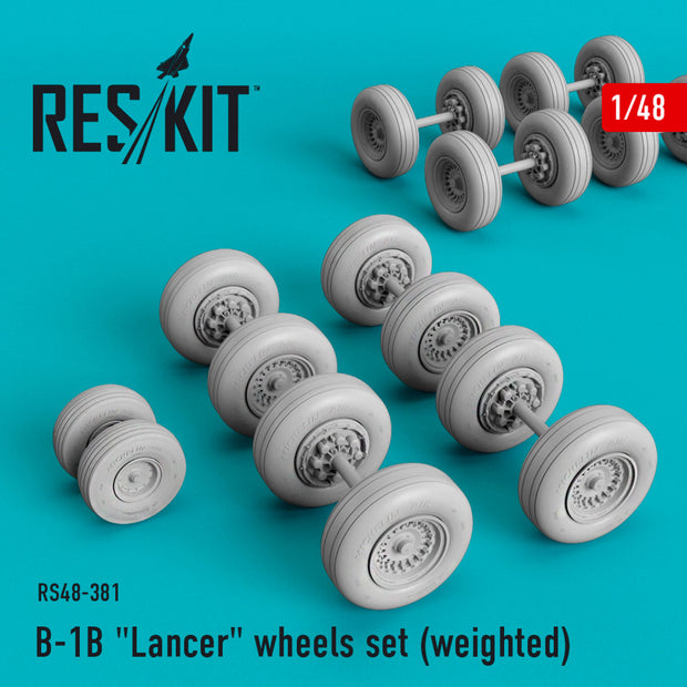 Rockwell B-1B Lancer Wheels set (weighted)  Scale 1:48 ResKit RS48-0381 for Aircraft Model Kit