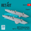 NAVY Outboard Pylons for McDonnell Douglas F-4 Phantom II (B,J,N,S) (2 pcs) (3D Printed) Scale 1:48 ResKit RS48-0392 for Aircraft Model Kit