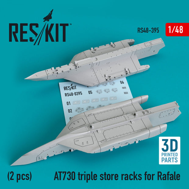 AT730 triple store racks for Dassault Rafale (2 pcs) (3D printing) Scale 1:48 ResKit RS48-0395 for Aircraft Model Kit