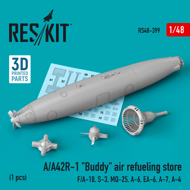 A/A42R-1 Buddy Air Refueling Store (1 pcs) (F/A-18, S-3, MQ-25, A-6, EA-6, A-7, A-4) (3D Printed) Scale 1:48 ResKit RS48-0399 for Aircraft Model Kit