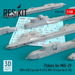 Pylons for MiG-29 (APU-470 2 pcs for R-27 & APU-73 4 pcs for R-73) Scale 1:48 ResKit RS48-0402 for Aircraft Model Kit