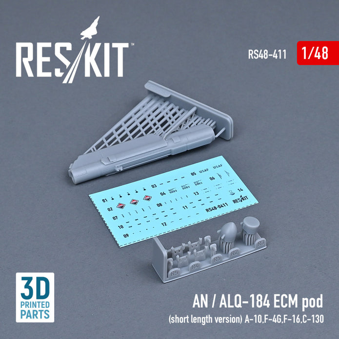 AN / ALQ-184 ECM pod (short length version) (A-10, F-4G, F-16, C-130) (3D printing) Scale 1:48 ResKit RS48-0411 for Aircraft Model Kit