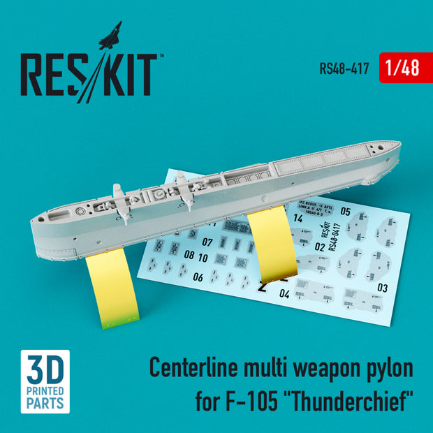 Centerline multi weapon Pylon for Republic F-105 Thunderchief (3D Printing) Scale 1:48 ResKit RS48-0417 for Aircraft Model Kit