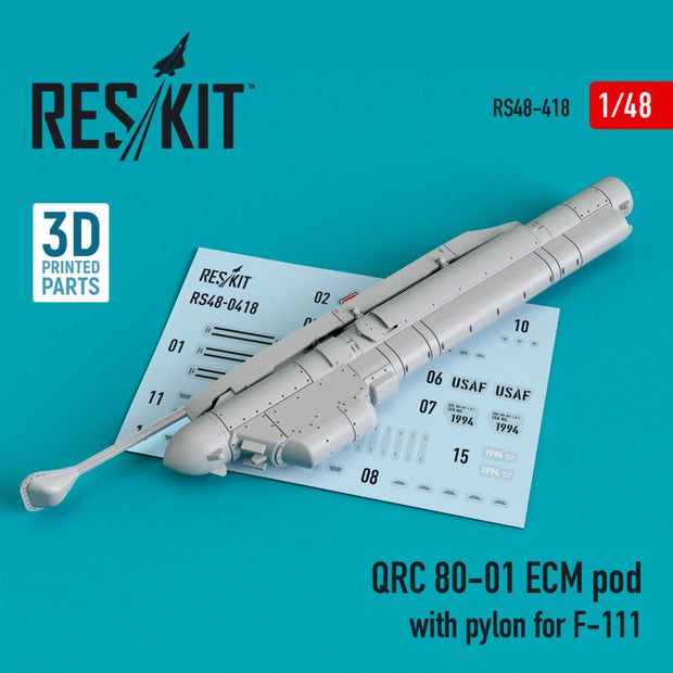 QRC 80-01 ECM pod with Pylon for F-111 (3D printing) Scale 1:48 ResKit RS48-0418 for Aircraft Model Kit