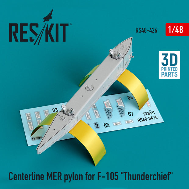 Centerline MER Pylon for Republic F-105 Thunderchief (3D Printing) Scale 1:48 ResKit RS48-0426 for Aircraft Model Kit