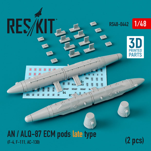 AN / ALQ-87 ECM pods late type (2 pcs) (F-4, F-111, AC-130) (3D Printing) Scale 1:48 ResKit RS48-0442 for Aircraft Model Kit