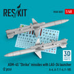 AGM-45 Shrike Missiles with LAU-34 launcher (2 pcs) (A-4, A-7, F-4, F-105) (3D Printed) Scale 1:48 ResKit RS48-0451 for Aircraft Model Kit