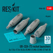 UB-32A-73 Rocket Launchers (4 pcs) (Su-7,Su-17,Su-24,Su-25,MiG-21,MiG-23,MiG-27,YaK-38) (3D Printed) Scale 1:48 ResKit RS48-0452 for Aircraft Model Kit