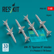 AIM-7E Sparrow III Missiles (4 pcs) (F-4 Phantom II, F3H Demon) (3D Printed) Scale 1:48 ResKit RS48-0455 for Aircraft Model Kit