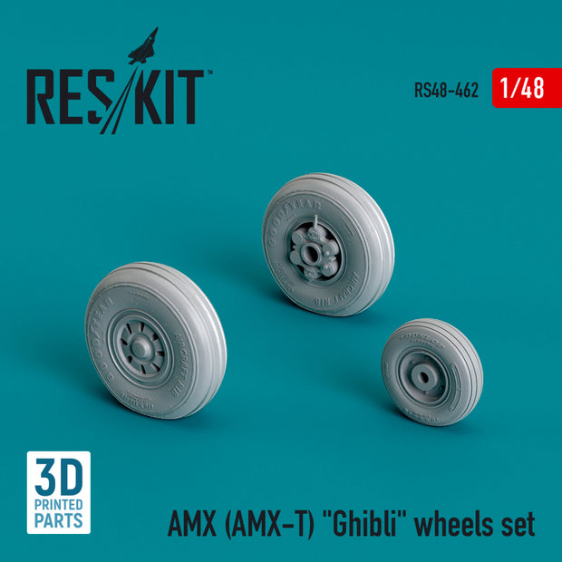 AMX (AMX-T) Ghibli Wheels set (3D Printed) Scale 1:48 ResKit RS48-0462 for Aircraft Model Kit
