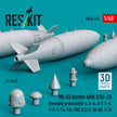 Mk.83 Bombs with BSU-35 Thermally Protected (4 pcs) (A-4, A-6, A-7, F-4, F-8, F-14, F/A-18(C,D,E,F), AV-8B, S-3) (3D printed) Scale 1:48 ResKit RS48-0494 for Aircraft Model Kit