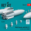 Mk.83 Bombs with MAU-91 (4 pcs) (A-4E, A-4F, B-52G/H) (3D printed) Scale 1:48 ResKit RS48-0497 for Aircraft Model Kit