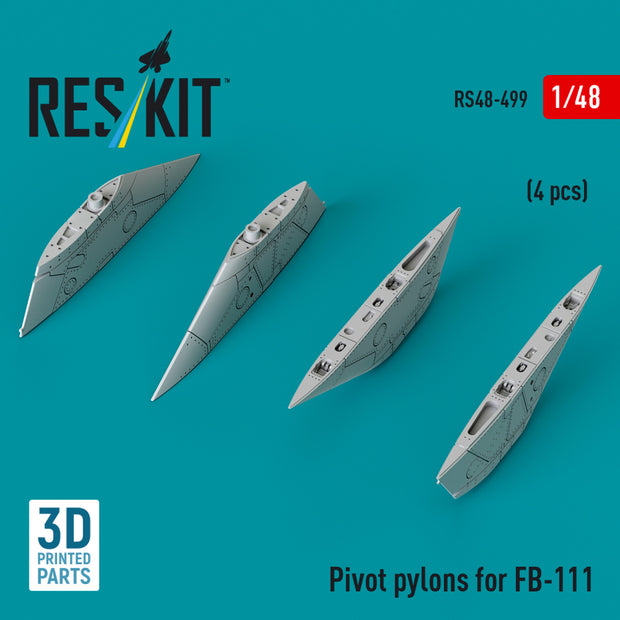 Pivot Pylons for FB-111 (4 pcs) (3D Printed) Scale 1:48 ResKit RS48-0499 for Aircraft Model Kit