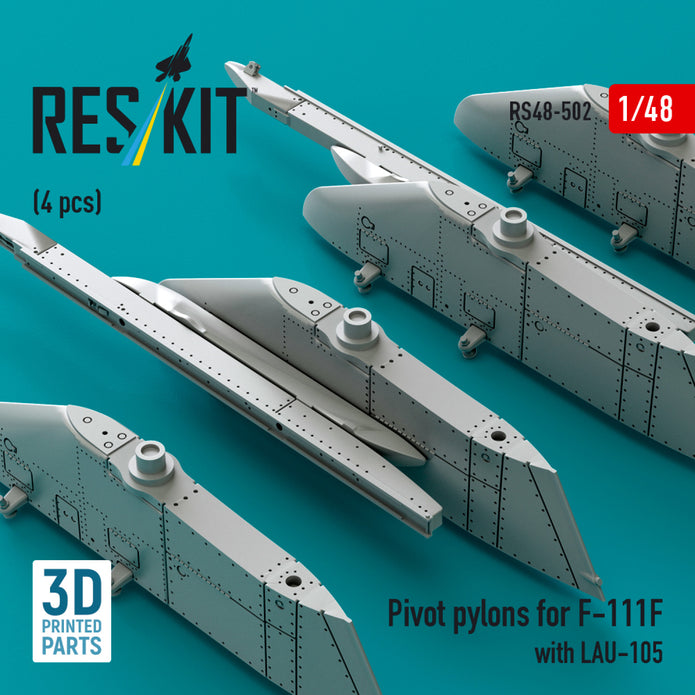 Pivot Pylons for F-111F with LAU-105 (4 pcs) (3D Printed) Scale 1:48 ResKit RS48-0502 for Aircraft Model Kit