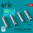 CBU-89A Cluster Bombs GATOR (4 pcs) (A-10, F-15E, F-16, B-52, B-1B, B-2) (3D Printed) Scale 1:48 ResKit RS48-0514 for Aircraft Model Kit