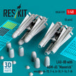 LAU-88 with (2 pcs) AGM-65 Maverick Missiles (6 pcs) (A-7D, F-4, A-10, F-16) (3D Printed) Scale 1:48 ResKit RS48-0519 for Aircraft Model Kit