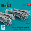 LAU-88 with (2 pcs) AGM-65 Maverick Missiles (6 pcs) (A-7D, F-4, A-10, F-16) (3D Printed) Scale 1:48 ResKit RS48-0519 for Aircraft Model Kit