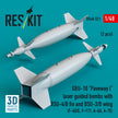 GBU-10 Paveway I laser guided bombs with BSU-4/B fin and BSU-3/B wing (2 pcs) (F-4D/E, F-111, A-6A, A-7E) (3D Printed) Scale 1:48 ResKit RS48-0521