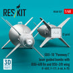 GBU-10 Paveway I laser guided bombs with BSU-4/B fin and BSU-3/B wing (2 pcs) (F-4D/E, F-111, A-6A, A-7E) (3D Printed) Scale 1:48 ResKit RS48-0521