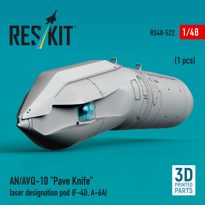 AN/AVQ-10 Pave Knife laser designation pod (1 pcs) (F-4D, A-6A) (3D Printed) Scale 1:48 ResKit RS48-0522