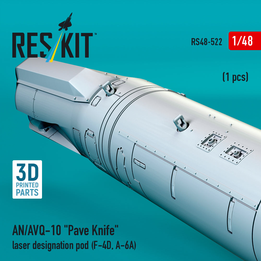 AN/AVQ-10 Pave Knife laser designation pod (1 pcs) (F-4D, A-6A) (3D Printed) Scale 1:48 ResKit RS48-0522