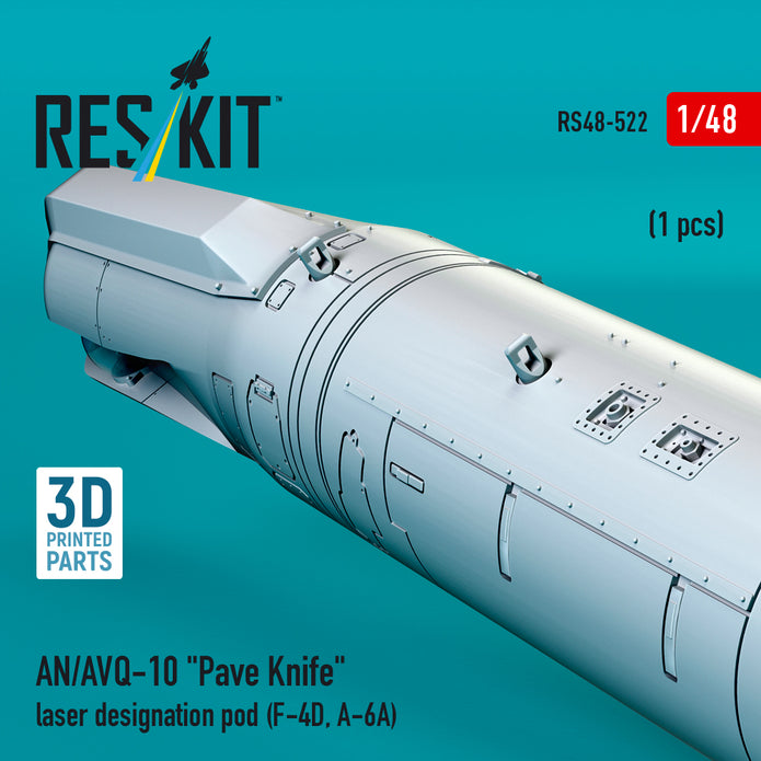 AN/AVQ-10 Pave Knife laser designation pod (1 pcs) (F-4D, A-6A) (3D Printed) Scale 1:48 ResKit RS48-0522