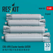 CBU-89B Cluster Bombs GATOR (4 pcs) (A-10, F-15E, F-16, B-52, B-1B, B-2) (3D Printed) Scale 1:48 ResKit RS48-0523 for Aircraft Model Kit