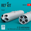 B-13L Rocket Launchers (2 pcs) (Su-17/22, Su-24, Su-25 ,MiG-23, MiG-29, Mi-8/24) (3D Printed) Scale 1:48 ResKit RS48-0529 for Helicopters / Aircraft Model Kit
