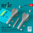 AGM-62 Walleye I ER missiles (2 pcs) with AN/AWG-16 data link pod (1 pcs) (A-4, A-6, A-7, F-4, F/A-18) (3D Printed) Scale 1:48 ResKit RS48-0532