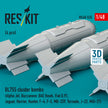 BL755 cluster bombs (4 pcs) (Alpha Jet, Buccaneer, BAE Hawk, Fiat G.91, Jaguar, Harrier, Hunter, F-4, F-5, MB-339, Tornado, J-22, MiG-27) (3D Printed) Scale 1:48 ResKit RS48-0535