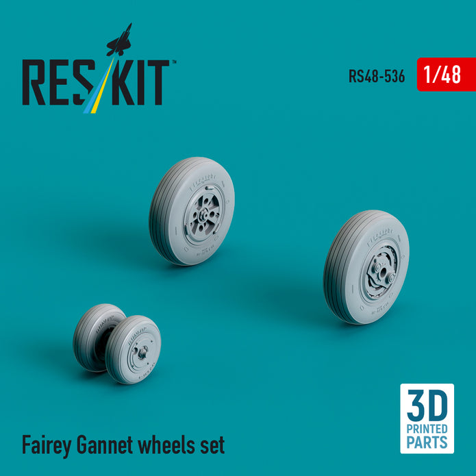 Fairey Gannet Wheels set (3D Printed) Scale 1:48 ResKit RS48-0536 for Aircraft Model Kit