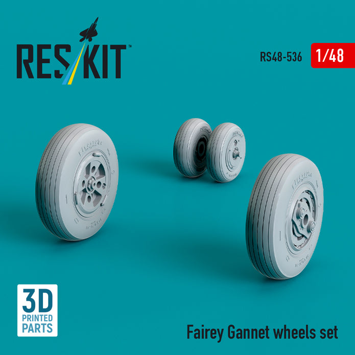 Fairey Gannet Wheels set (3D Printed) Scale 1:48 ResKit RS48-0536 for Aircraft Model Kit