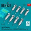 AN-M57 bombs (250 lbs, box-type fin) for all USAF & RAF of WW2 (8 pcs) (3D Printed) Scale 1:48 ResKit RS48-0537