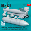 AGM-130A missiles (2 pcs) (Mk84 warhead) with AN/AXQ-14 data link pod (1 pcs) (F-16I, F-15E, F-111F) (3D Printed) Scale 1:48 ResKit RS48-0538