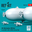 AN-M64 bombs (6 pcs) (500 lbs) for all USAF & RAF of WW2 (3D Printed) Scale 1:48 ResKit RS48-0545