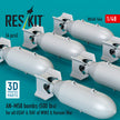 AN-M58 bombs (6 pcs) (500 lbs) for all USAF & RAF of WW2 (3D Printed) Scale 1:48 ResKit RS48-0546