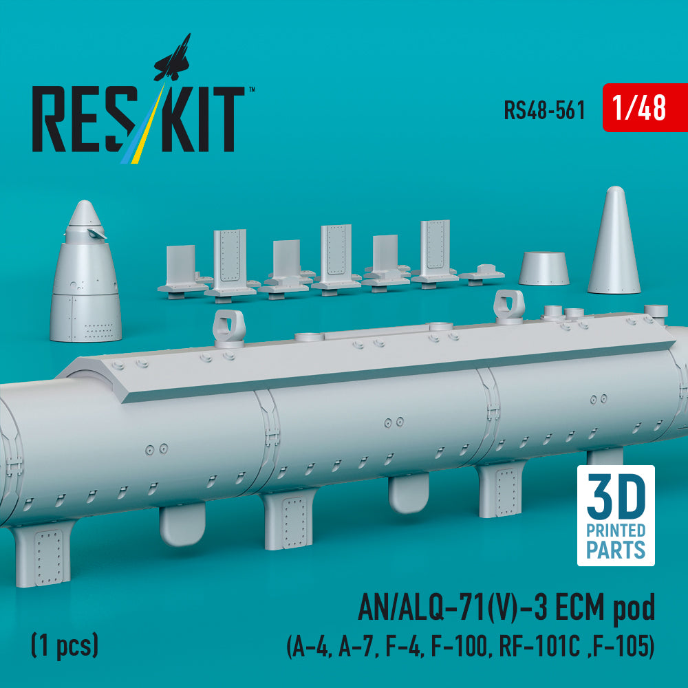 AN/ALQ-71(V)-3 ECM pod (A-4, A-7, F-4, F-100, RF-101C, F-105) (1pcs) (3D Printed) Scale 1:48 ResKit RS48-0561