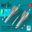 AGM-62 Walleye II missiles (2 pcs) with AN/AWG-16 data link pod (1 pcs) (A-4, A-6, A-7, F-4, F/A-18) (3D Printed) Scale 1:48 ResKit RS48-0563