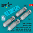 Mk-XVII Depth bombs (350 lb) (4 pcs) (PB4Y-1, PB4Y-2, PBY/PBN, PB2Y, SB2C, SOC, SO3C, SC, SBD, JRF, J4F, TBF/TBM, PV-1, PV-2, PBM, PBJ, OS2U, SB2U ) (3D Printed) Scale 1:48 ResKit RS48-0571
