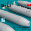 BLU-1A (750 lb) napalm bombs (4 pcs) (A-1, A-4, A-7, A-26K, B-57, F-100) (3D Printed) Scale 1:48 ResKit RS48-0578