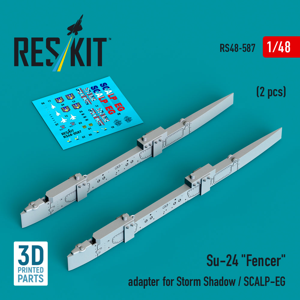 Su-24 Fencer adapter for Storm Shadow / SCALP-EG (2 pcs) (3D Printed) Scale 1:48 ResKit RS48-0587
