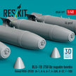 BLU-1B (750 lb) napalm bombs finned MXU-393/B (4 pcs) (A-1, A-4, A-7, A-26K, B-57, F-100) (3D Printed) Scale 1:48 ResKit RS48-0597