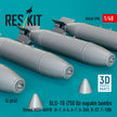 BLU-1B (750 lb) napalm bombs finned MXU-469/B (4 pcs) (A-1, A-4, A-7, A-26K, B-57, F-100) (3D Printed) Scale 1:48 ResKit RS48-0598