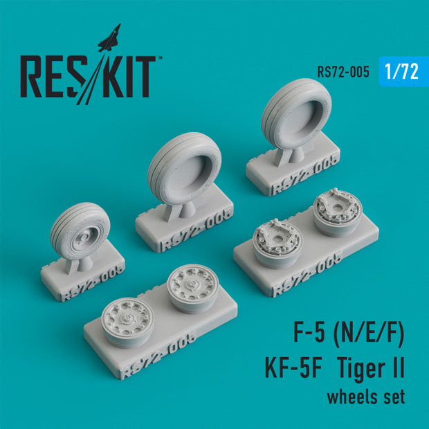 Northrop F-5 (N,E,F)/KF-5F Tiger II Wheels set Scale 1:72 ResKit RS72-0005 for Aircraft Model Kit