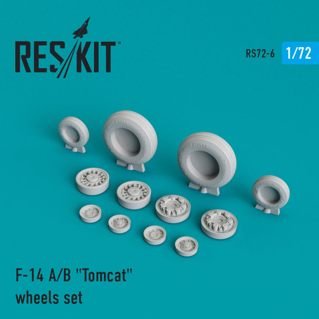 Grumman F-14 (A,B) Tomcat Wheels set Scale 1:72 ResKit RS72-0006 for Aircraft Model Kit
