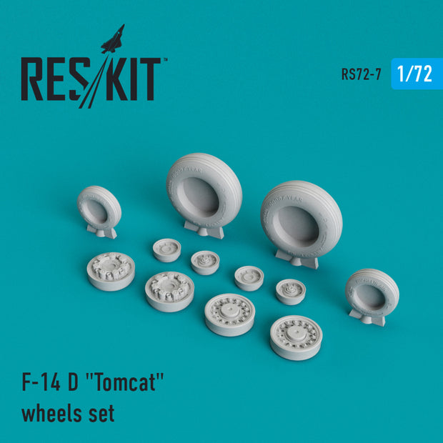 Lockheed F-14D Tomcat Wheels set Scale 1:72 ResKit RS72-0007 for Aircraft Model Kit