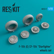 Lockheed F-104E/CF-104 Starfighter Wheels set Scale 1:72 ResKit RS72-0009 for Aircraft Model Kit
